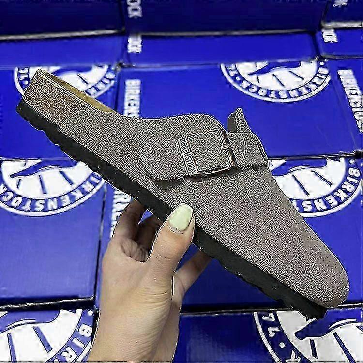 Boken Women's Leather Soft-Soled Half-Slipper Women's Outerwear Spring And Summer Casual And Fashionable Boken Lazy Bun