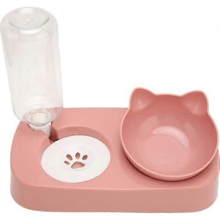 Pet Bowl - NEW - 2-in-1 - Replaceable Water Bottle - Safe and Durable - Pink