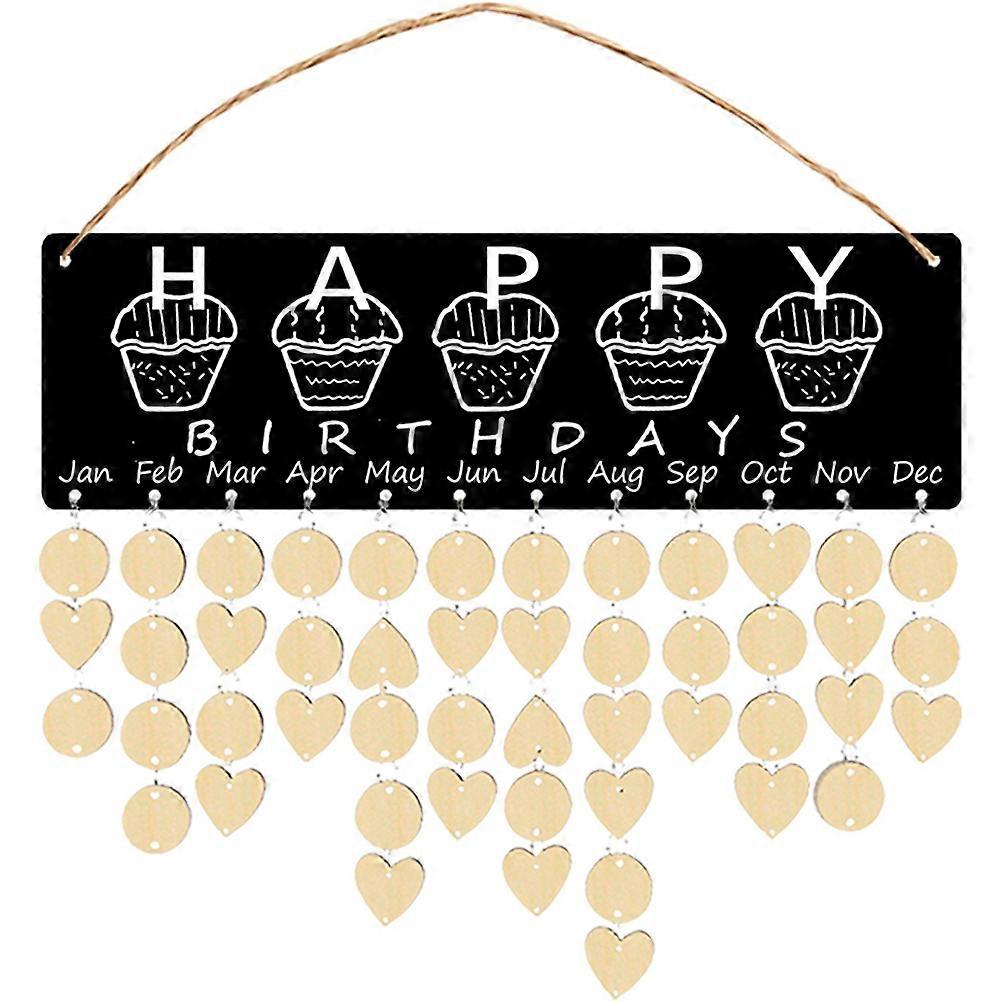 Birthday Calendar Wall Hanging Decoration for 1Set Wooden Tags