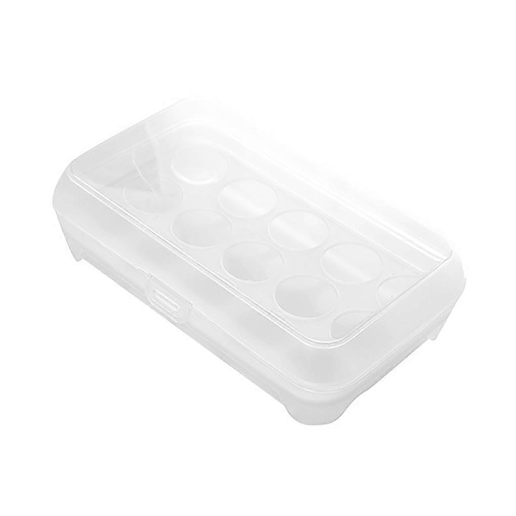 Egg Box 15 Grids Kitchen Refrigerator Storage Case Stackable Plastic Preservation Container