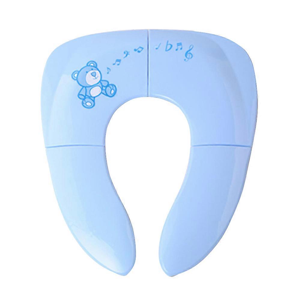 Portable Folding Toilet Seat for Bathroom Use with Blue Training Toilet Pads