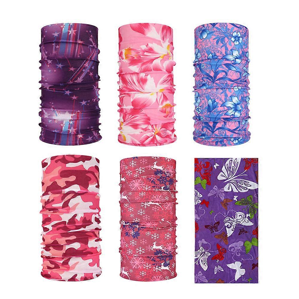Breathable Neck Gaiter Face Mask for Adult Outdoor Activities Windproof Dustproof 6Pcs