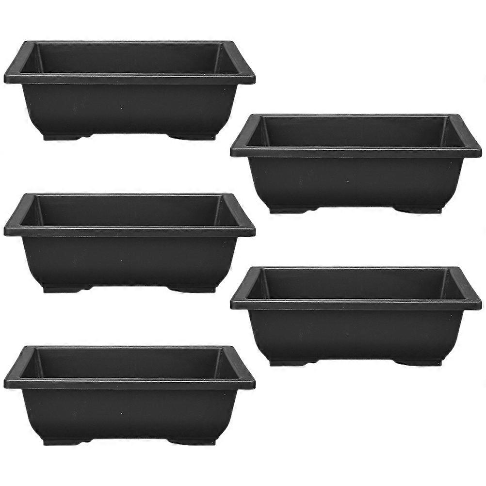Plastic Rectangular Bonsai Pot for Planting Succulent Flowers 15Pcs Set