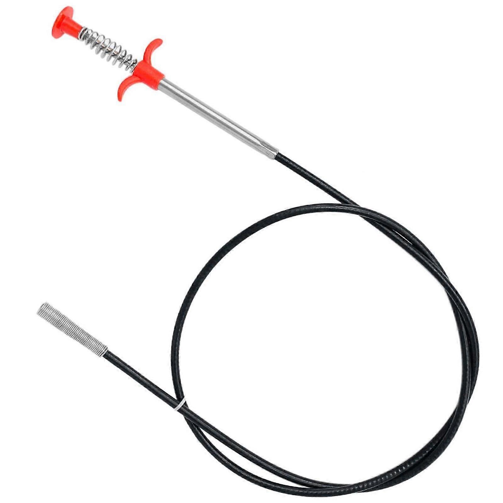 Flexible Grabber Pickup Tool 160cm, Retractable Claw, Snake Hair Clog Remover, Litter Picker for Plugs, Sinks, Toilets