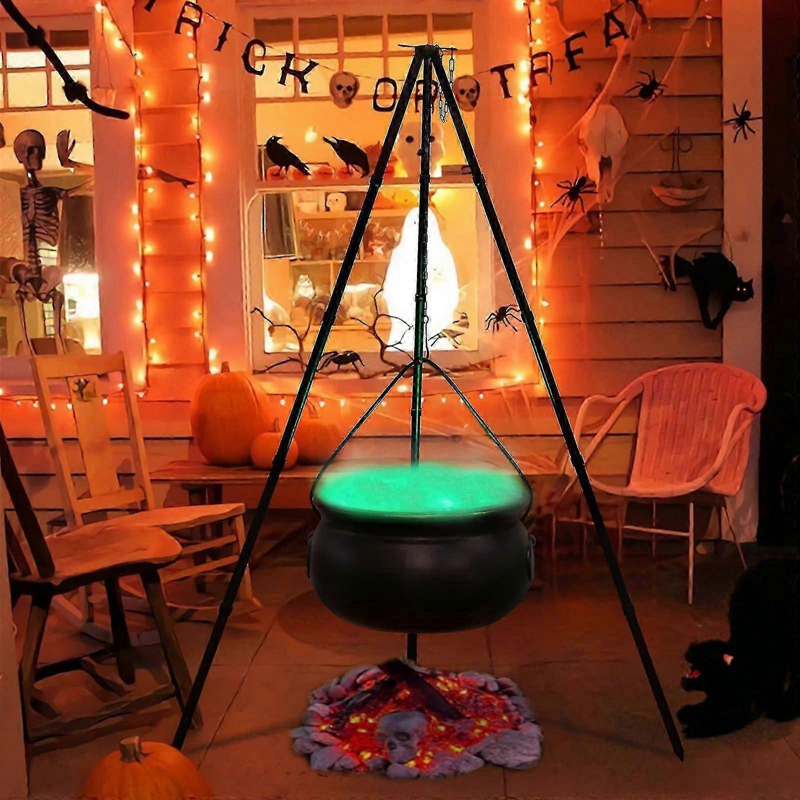 Halloween Decorations Halloween Party Decoration Tripod With Lights Big Witch Tripod Halloween Bonfire Witch Jar Decoration A