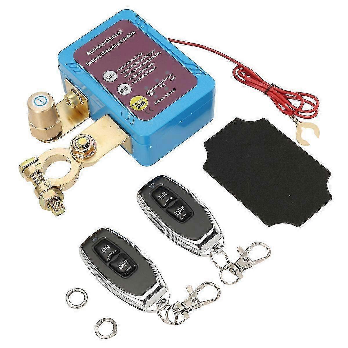 12V 240A Remote Battery Disconnect Switch, Automatic Power Off Cutoff Switch Edition D