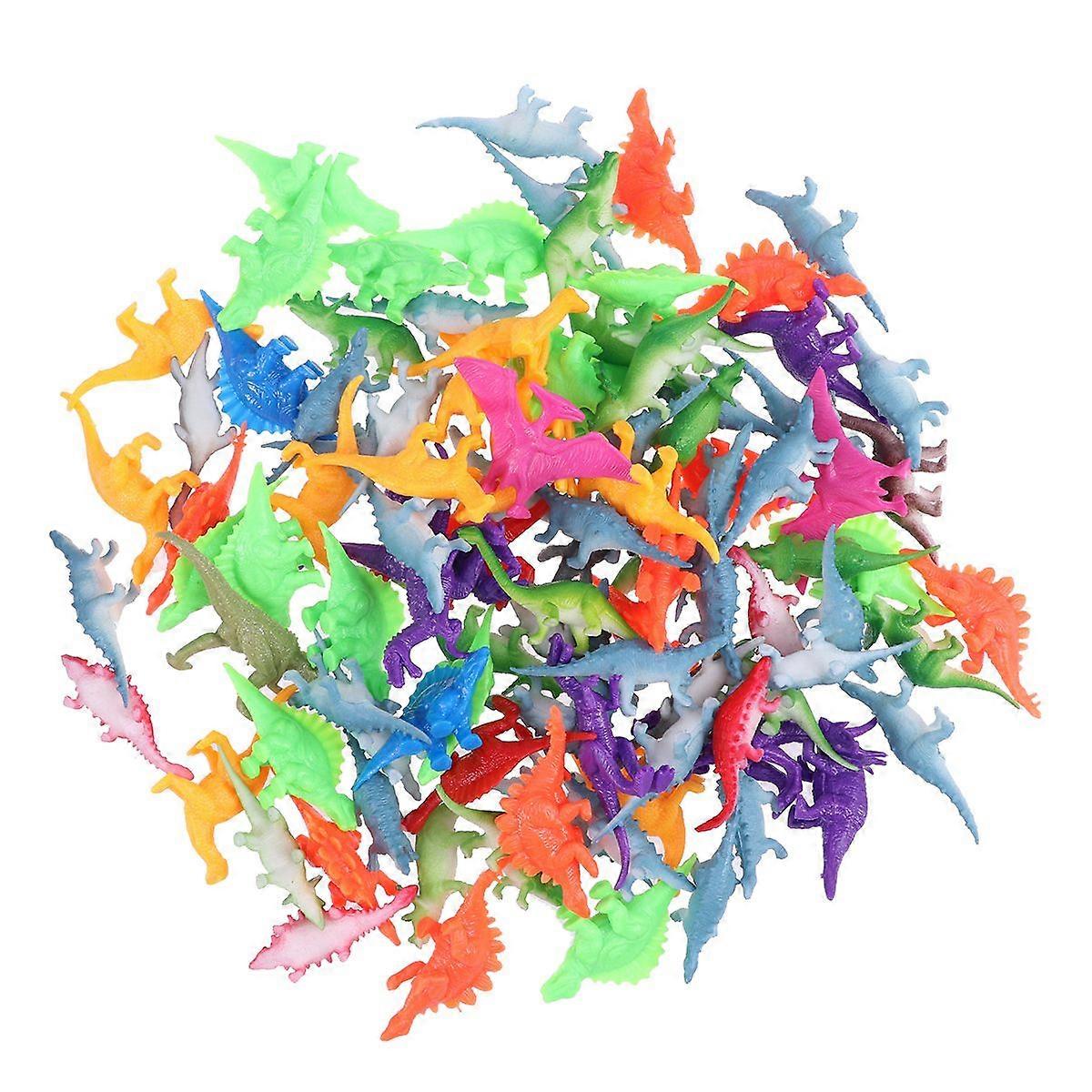 100pcs Children Mini Plastic Dinosaur Model Simulation Dinosaur Figures Toy Gift (Random Pattern)