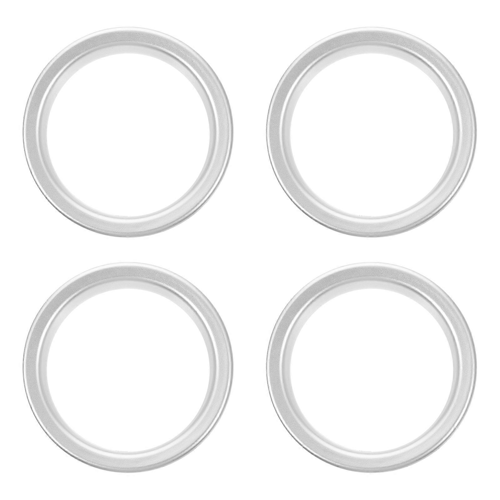 Air Conditioning Vent Silver Ring Decorations for Car Interior 4Pcs Set
