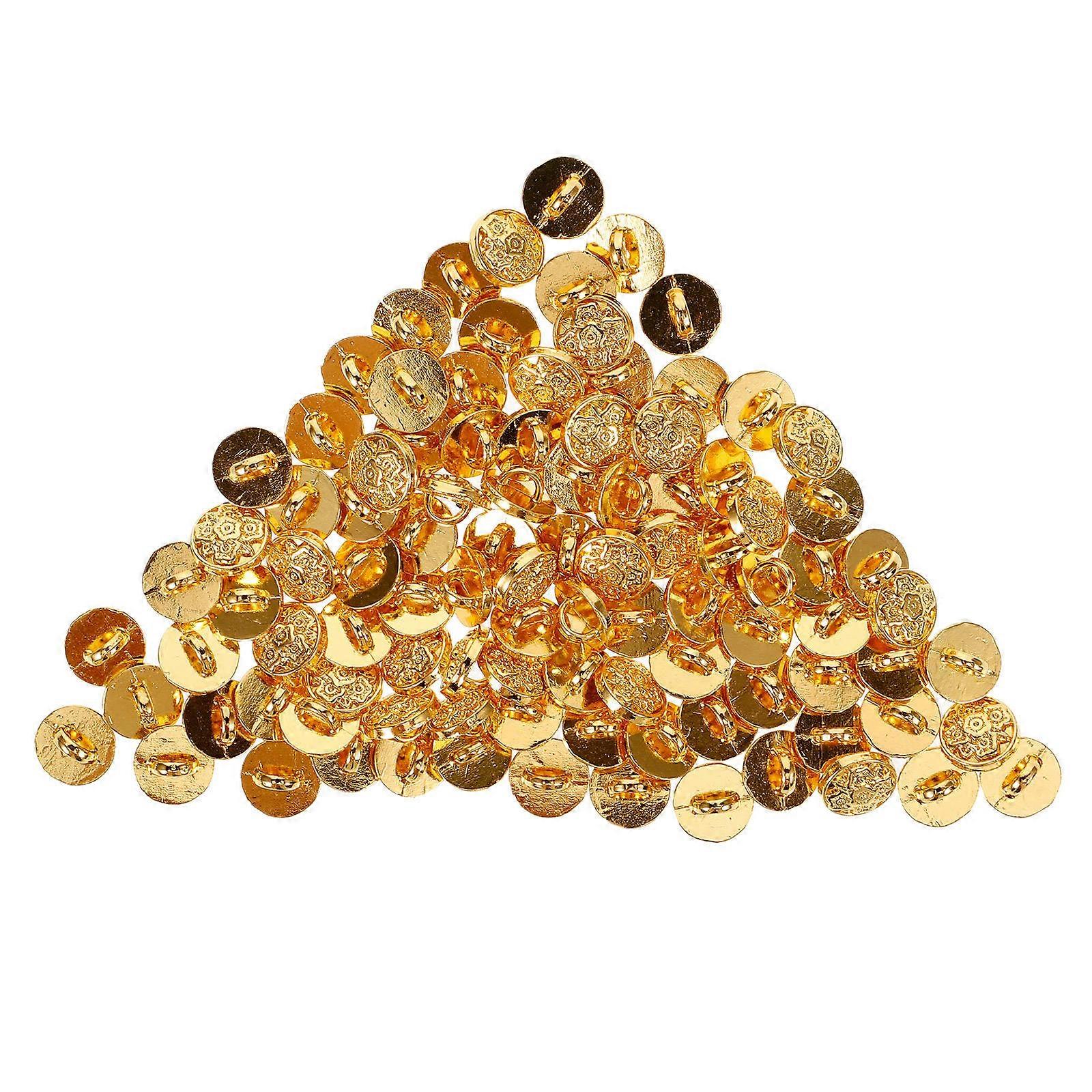 Round Shaped Tiny Buttons For Doll Clothes 100Pcs Golden Replacement And Decorative Mini Buttons For Creative Projects