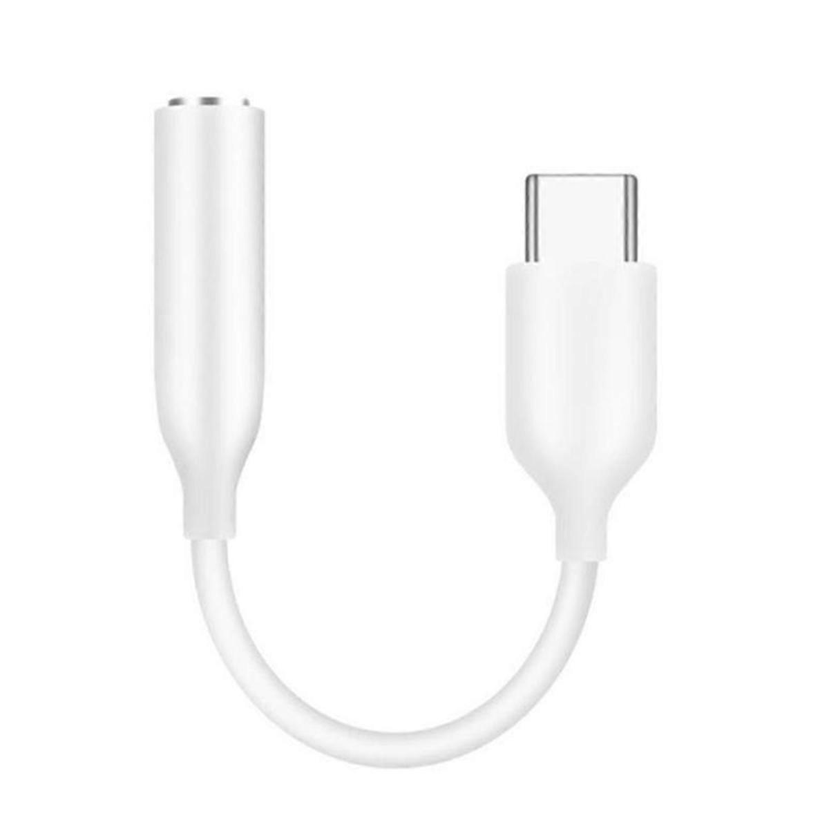 USB C To 3.5 MM Jack Aux Adapter White