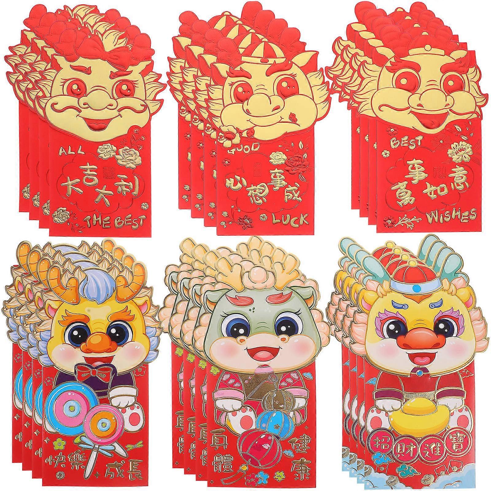 Creative Red Envelopes Paper Money Pouches for Storage 36Pcs