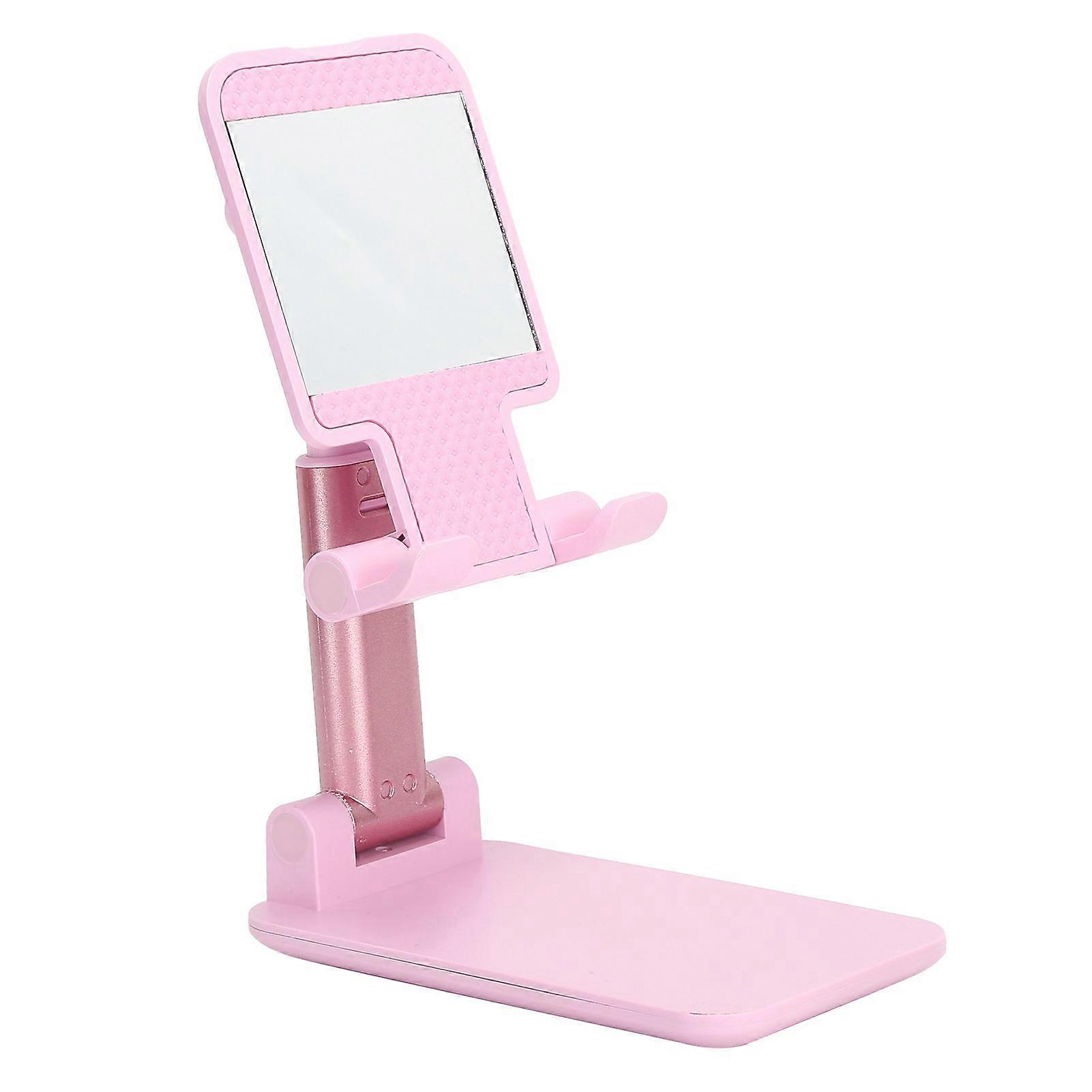 Mobile Phone Holder Folding Retractable Multifunctional Desktop Stand for Chasing Drama Playing TabletPink