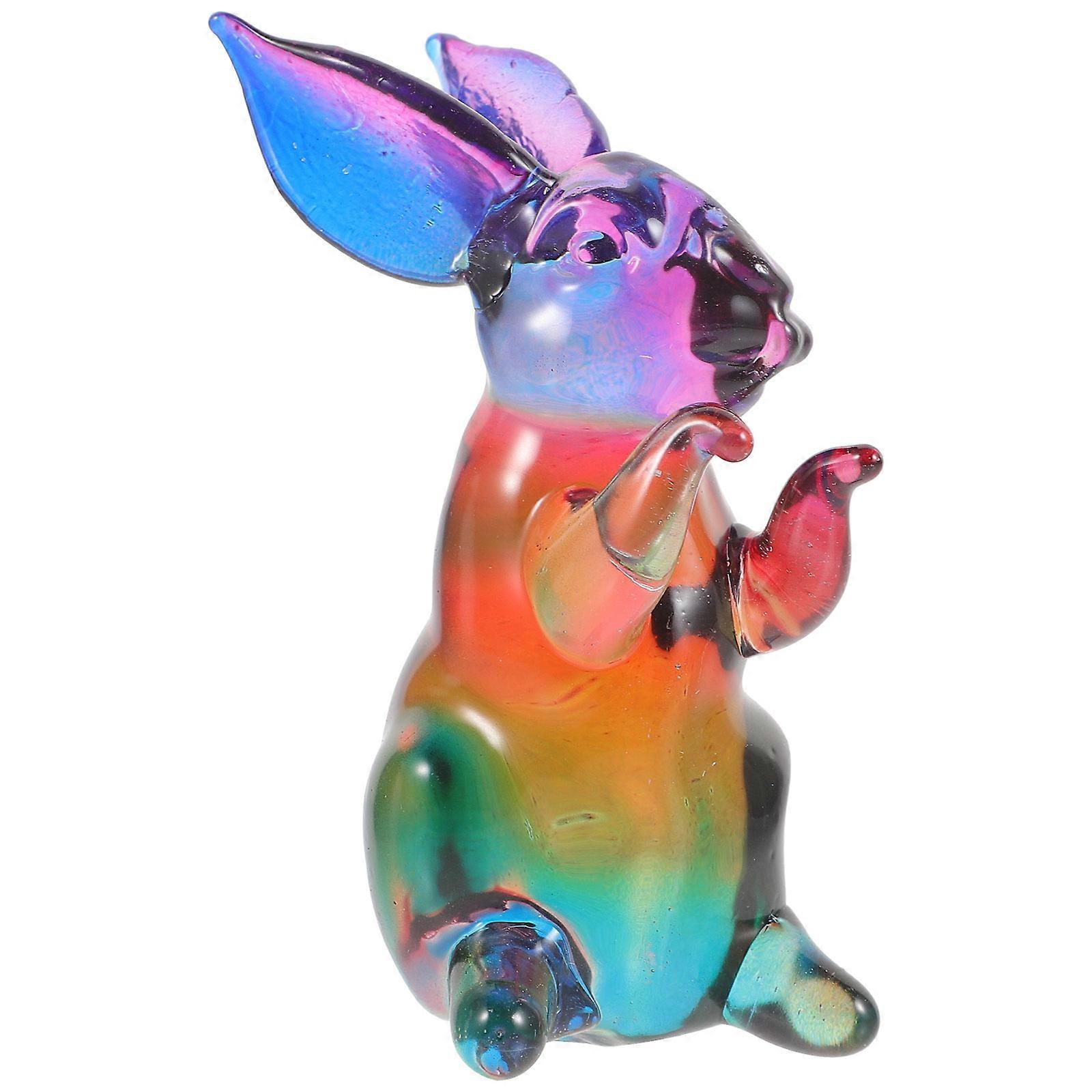 Rabbit Figurine Crystal Bunny Ornament for Decor 3Pcs Collection