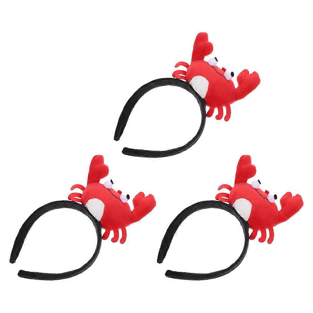 Crab Headband Red Plush Animal Headband for Party Cosplay 12Pcs
