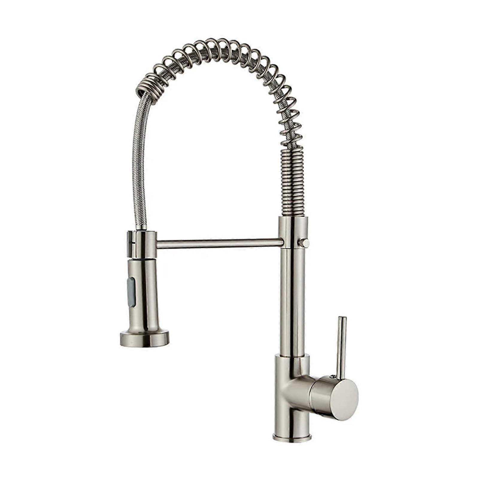 Kitchen Faucet With PullDown Sprayer, SingleHandle Mixer, 360Degree Rotating, SpringStyle Finishes Brass Chrome Black