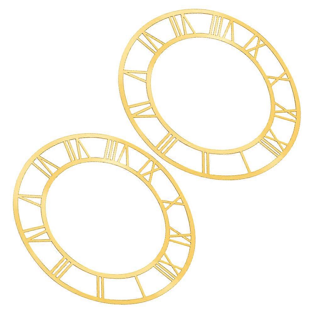 Self-Adhesive Wall Sticker Round Roman Numeral Clock Face for 6Pcs