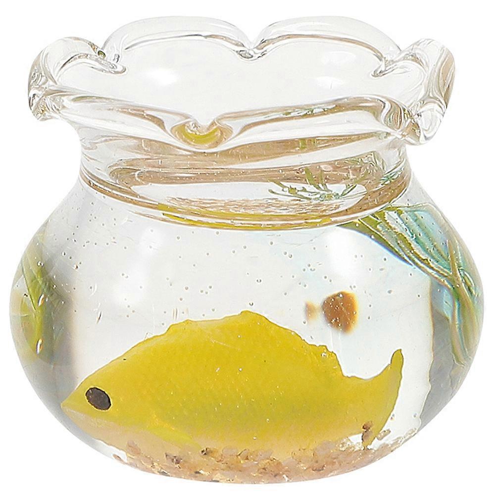 Tiny House Accessories for Playing 3Pcs Miniature Goldfish Tank Model