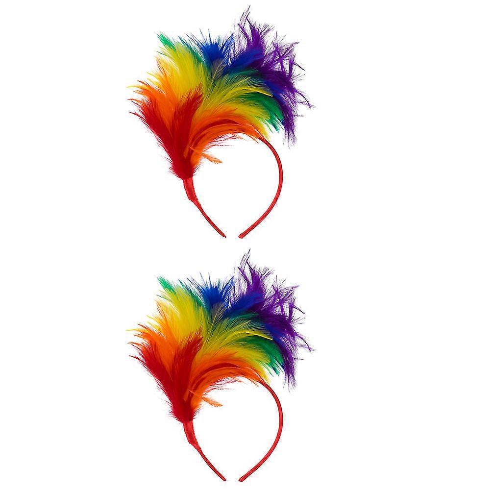 Plume Headband Headband for Decorating 2Pcs Colorful Party Accessory