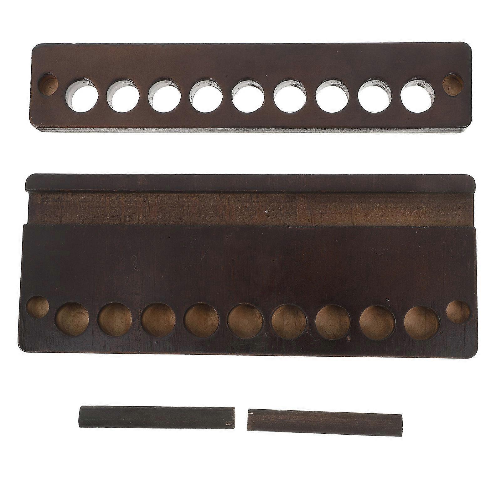 Solid Wood Pencil Holder with Phone Stand for Office Desk 4Pcs Set