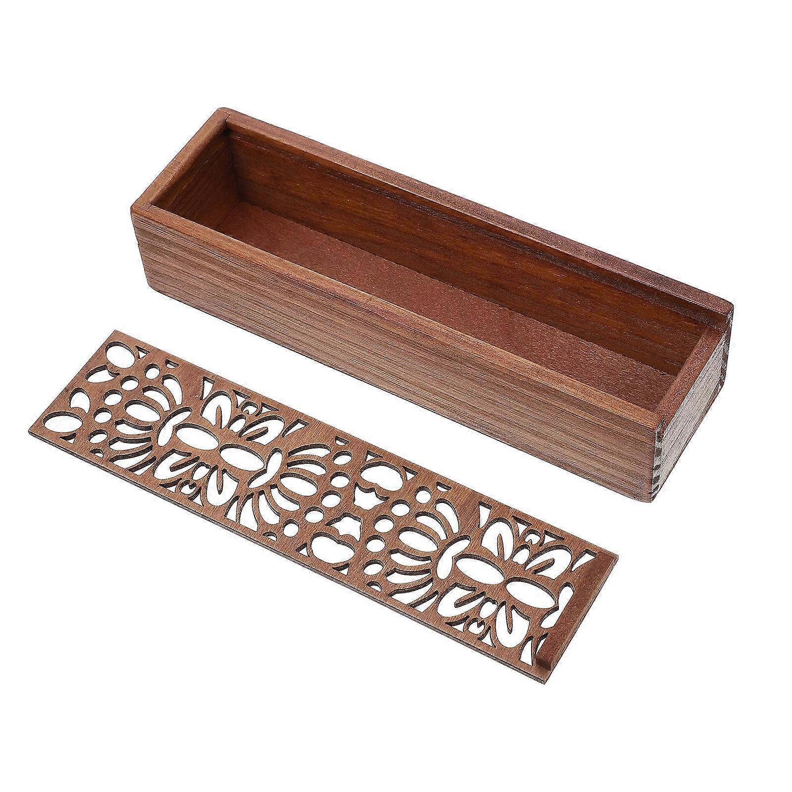 Student Wooden Pen Box for Multifunctional Use 2Pcs Stationery Container