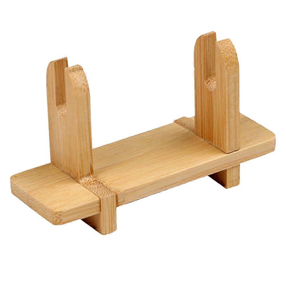 Traditional Folding Fan Holder Wooden Stand for Displaying 2Pcs Fans