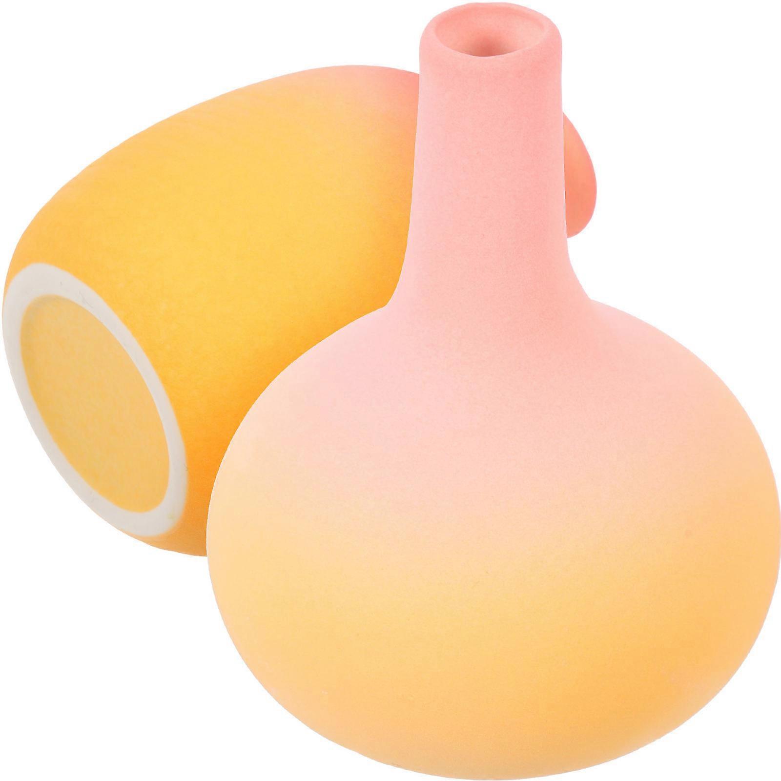 6Pcs Ceramic Vases for Storage Gradient Color Flower Decoration