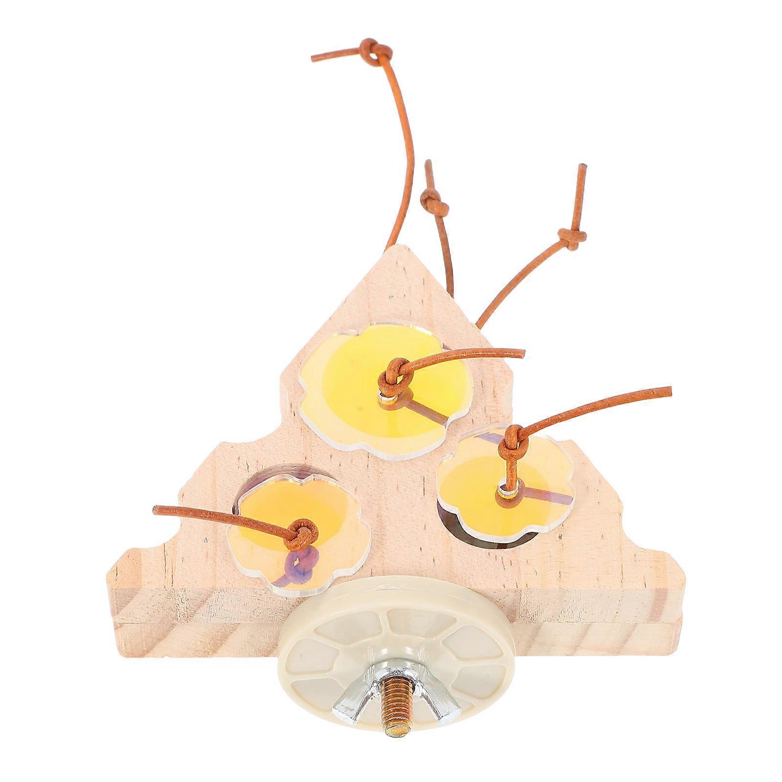 Wooden Bird Enrichment Toys For Parakeets Small Birds Interactive Fun Long Tail Design 1Pack