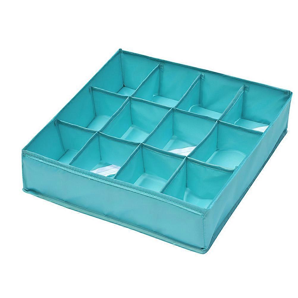Blue 12 Cells Underwear Organizer for Storage Use 1Pcs Foldable Storage Box