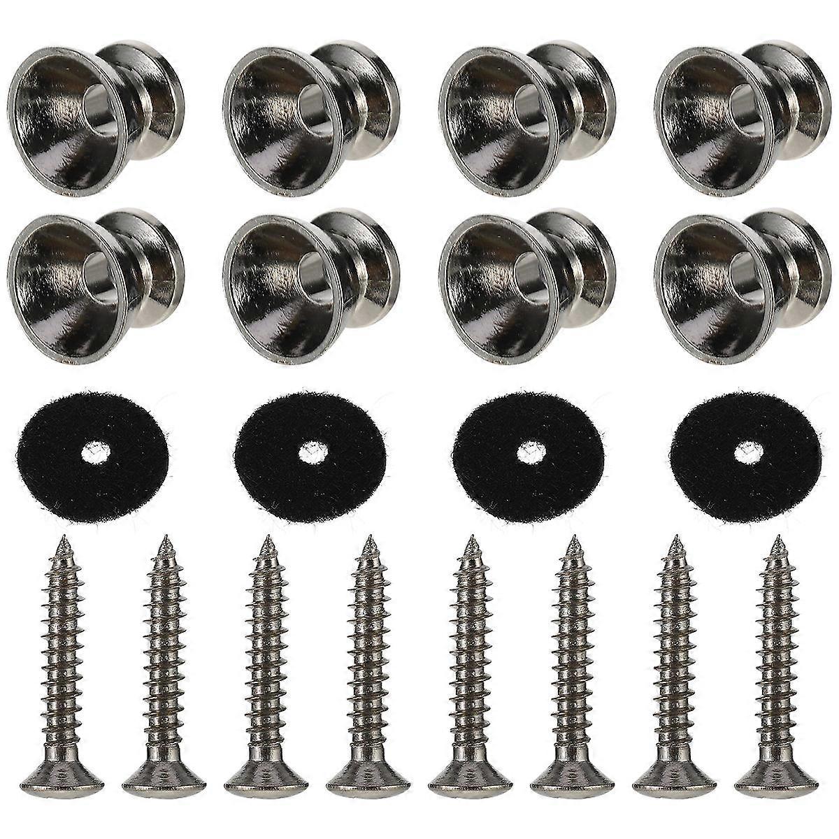 Guitar Belt Fixator Set Guitar Belt Buckle with Screw Bolt 48Pcs Silver