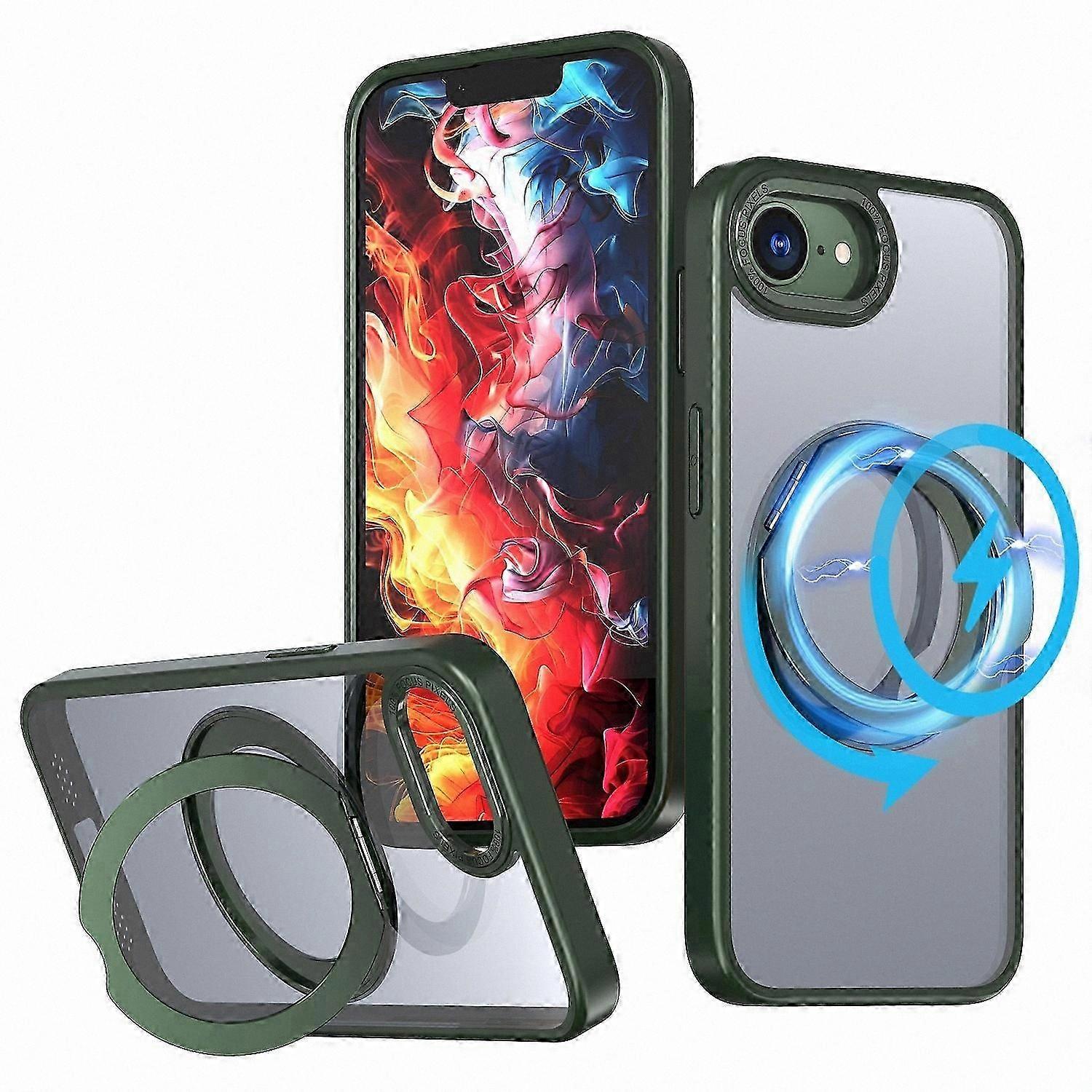 Flexible TPU Phone Case with Built-in Acrylic Stand for 16e Model Magnetic Feature Support
