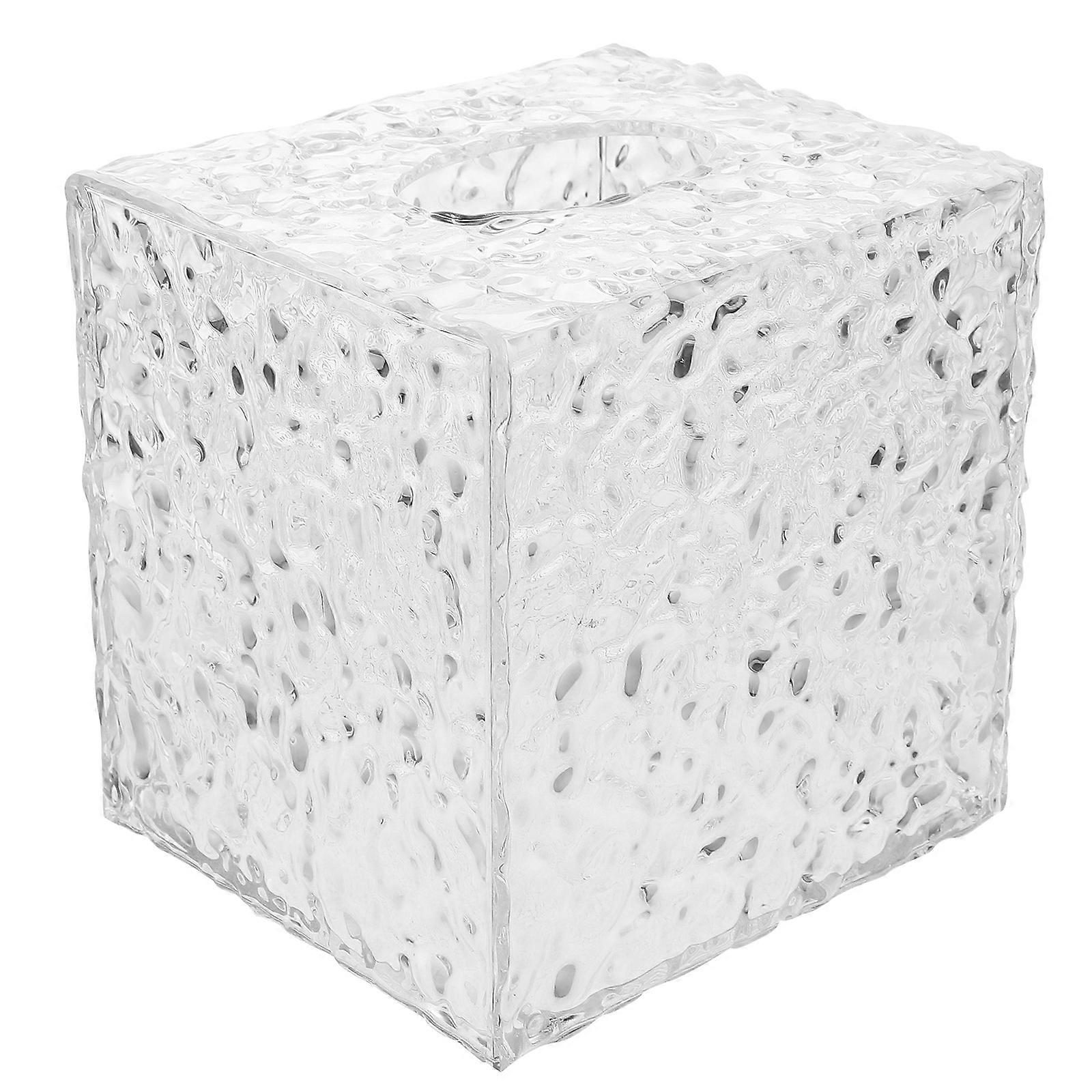 Rectangular Acrylic Tissue Dispenser 2Pcs Dust-proof Napkin Holder For Home Office