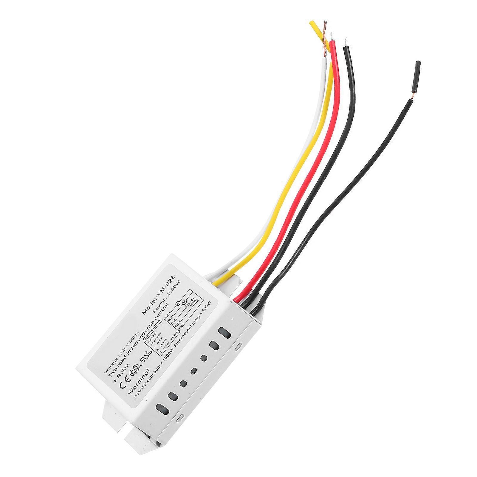 Digital Lamp Switch 2 Channel Remote Control For Home Use Indoor Lighting Control Rectangular Shape Plastic Material 1Set