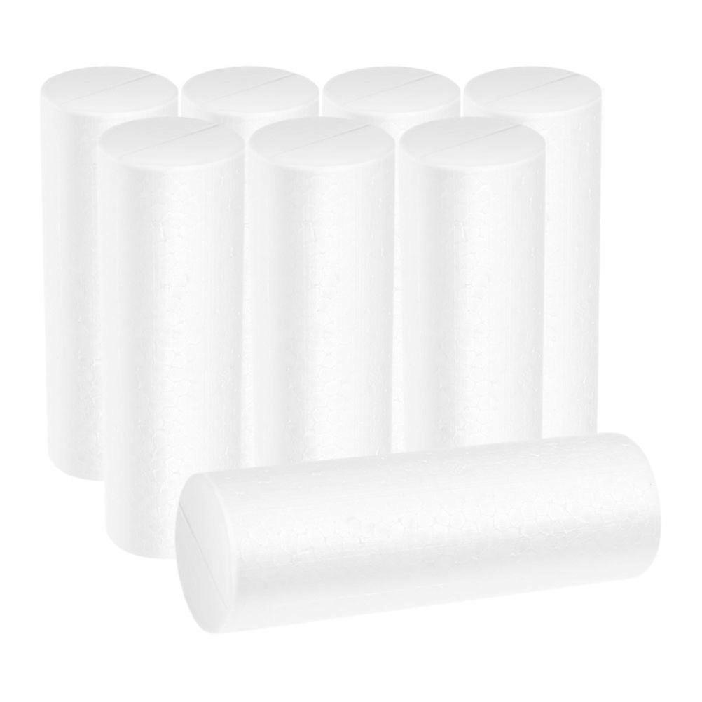 Smooth Surface Foam Rods 8pcs Polystyrene Cylinders Designed For DIY Crafting Christmas Trees Festive Decor