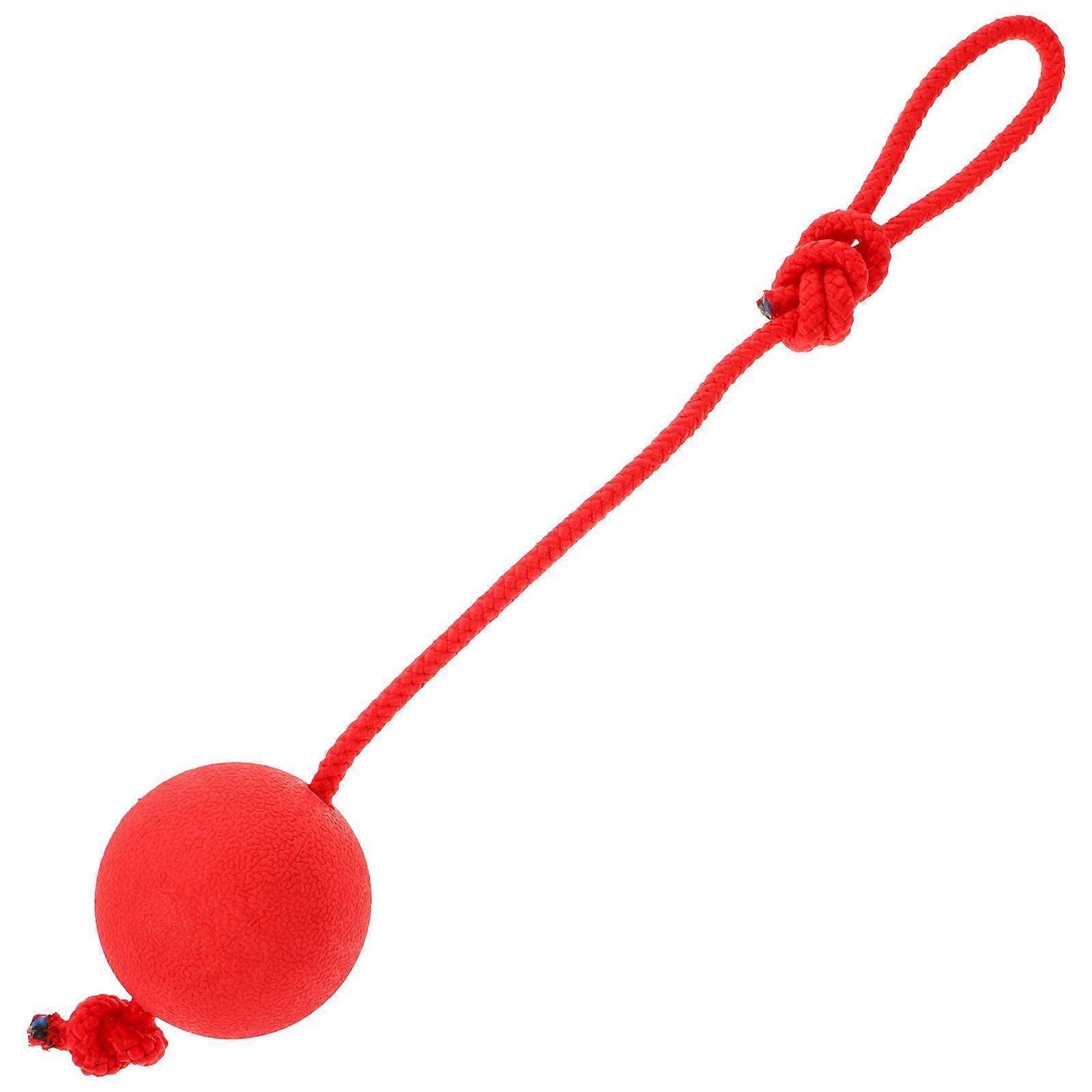 Dog Training Pet Toy Ball Rubber Bite-Resistant 2Pcs Red Set