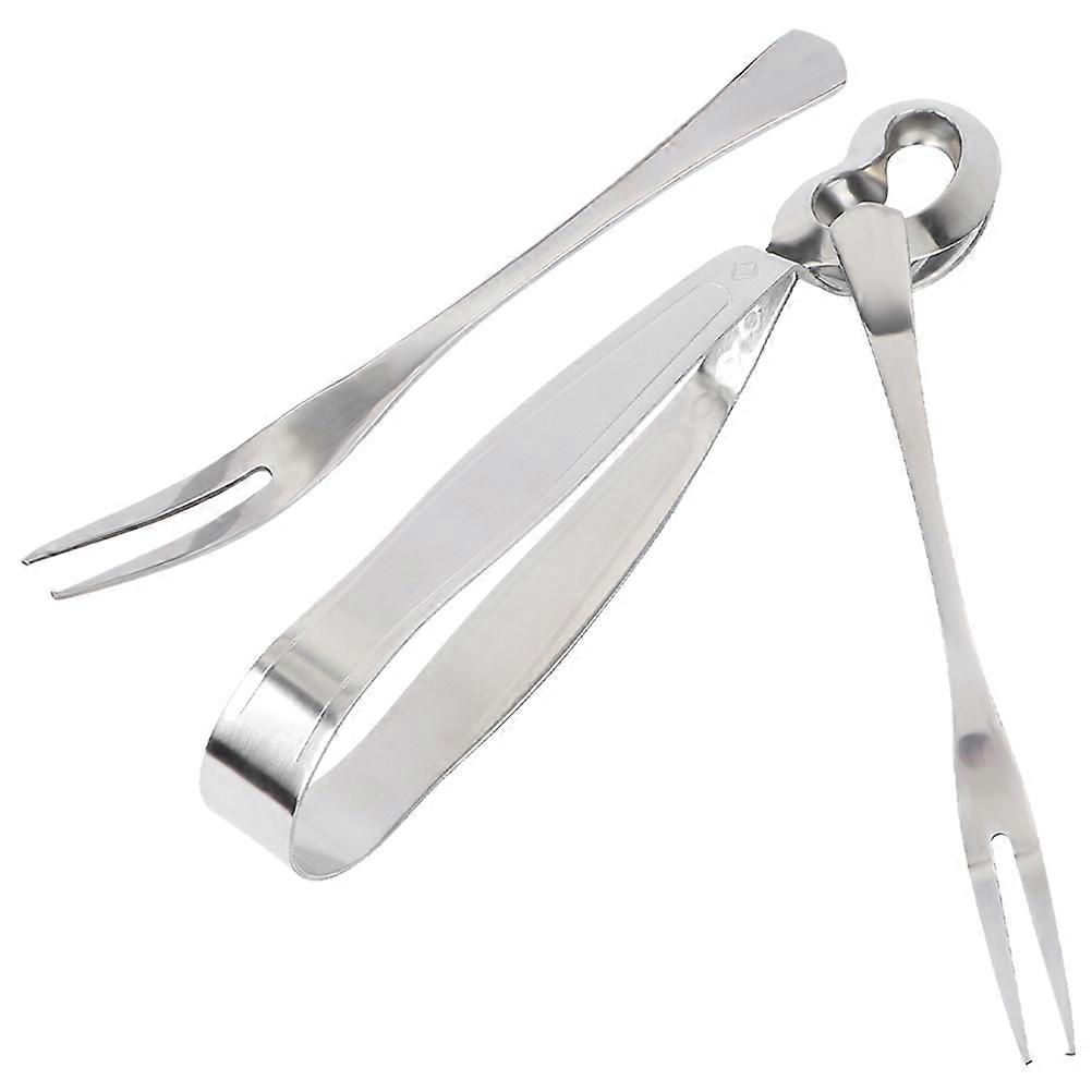 Escargot Snails Food Clip Kitchen Tool 2 Sets Silver Rust Resistance Design Easy To Clamp