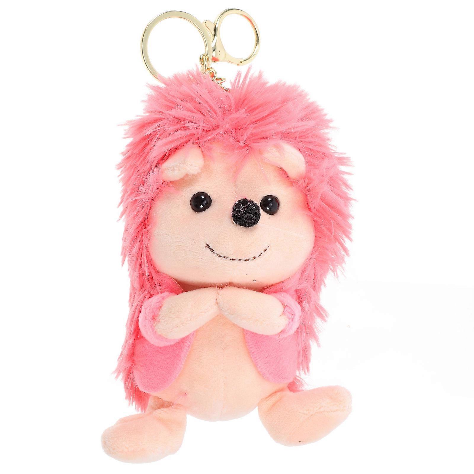 Hedgehog Plush Keychain Charm for Purse Hanging Ornament 4Pcs Set
