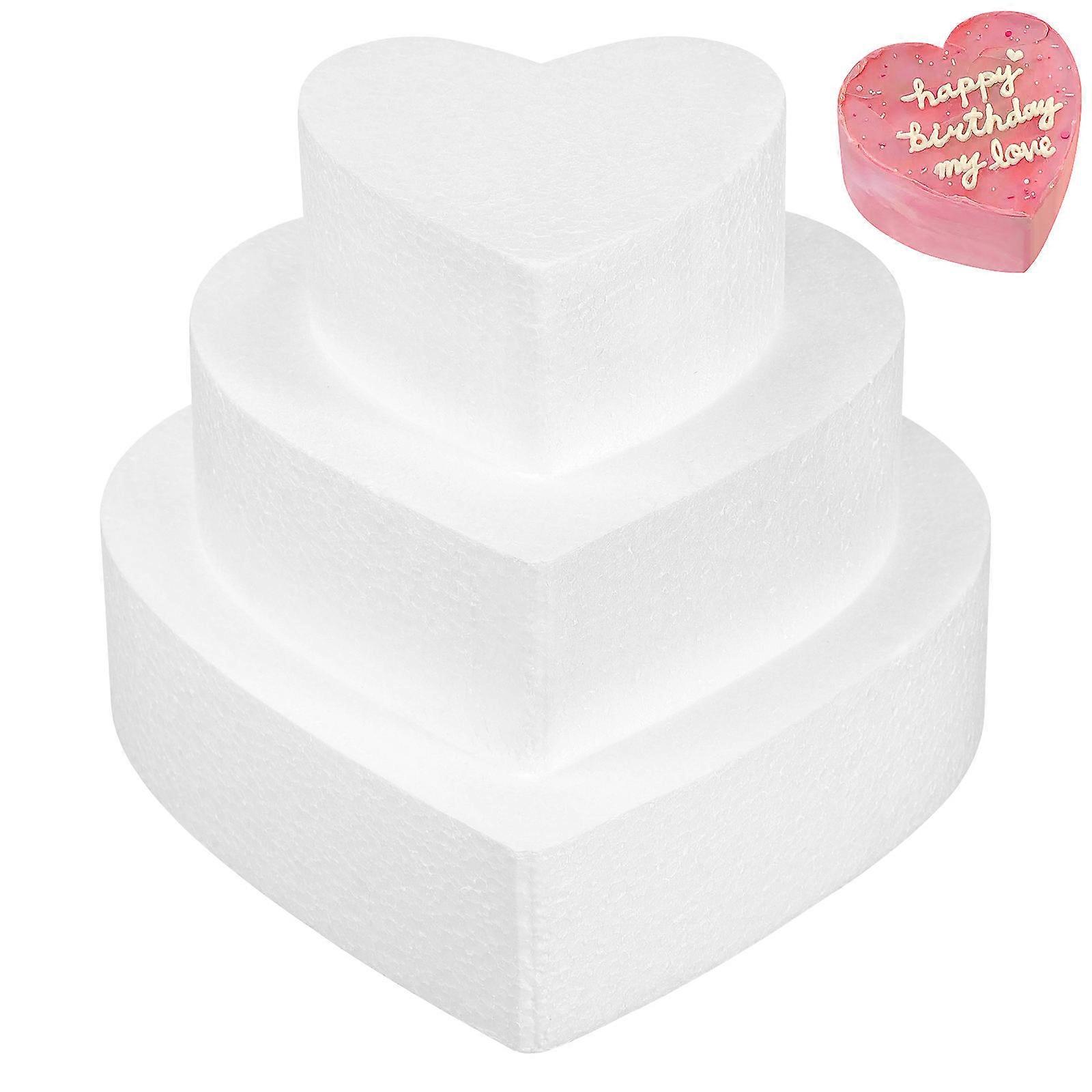 Polystyrene Cake Modelling 3Pcs White Reusable Foam for Decoration