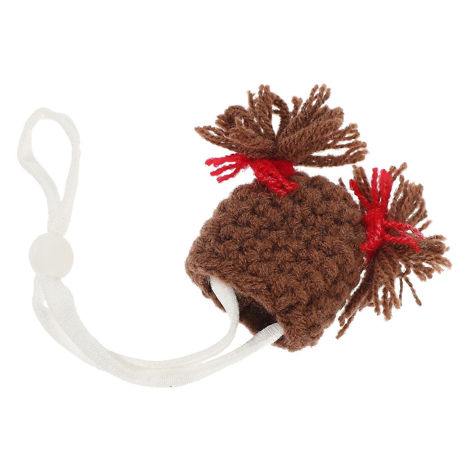 Small Pet Hat Knitted Adjustable 4Pcs Hamster Decorative Costume