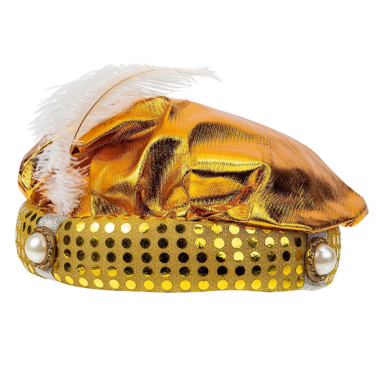 Yellow Arab Style Hat for Stage Performance 2Pcs Halloween Party Props