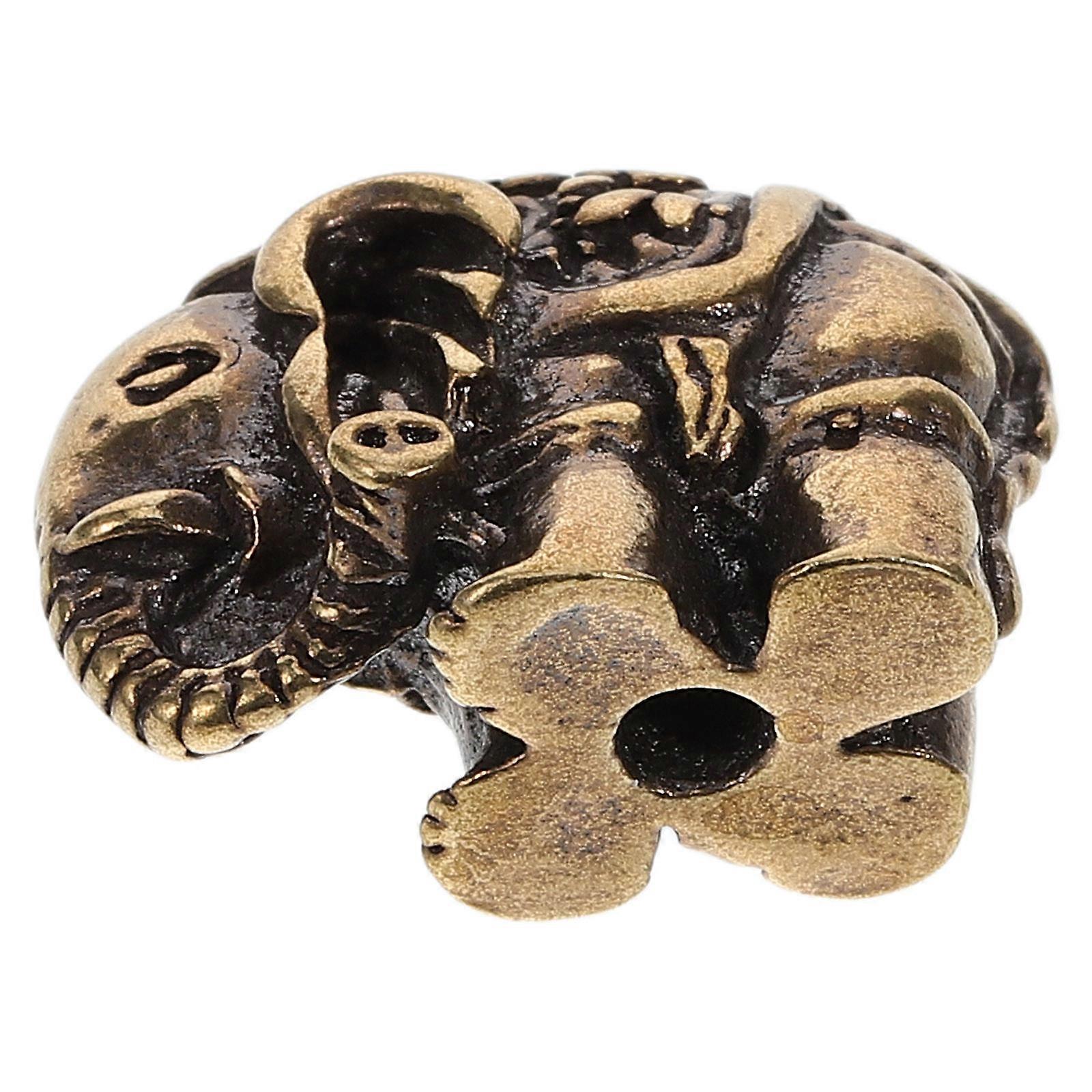 Copper Elephant Ornament Statue for Decor 3Pcs Home Figurine