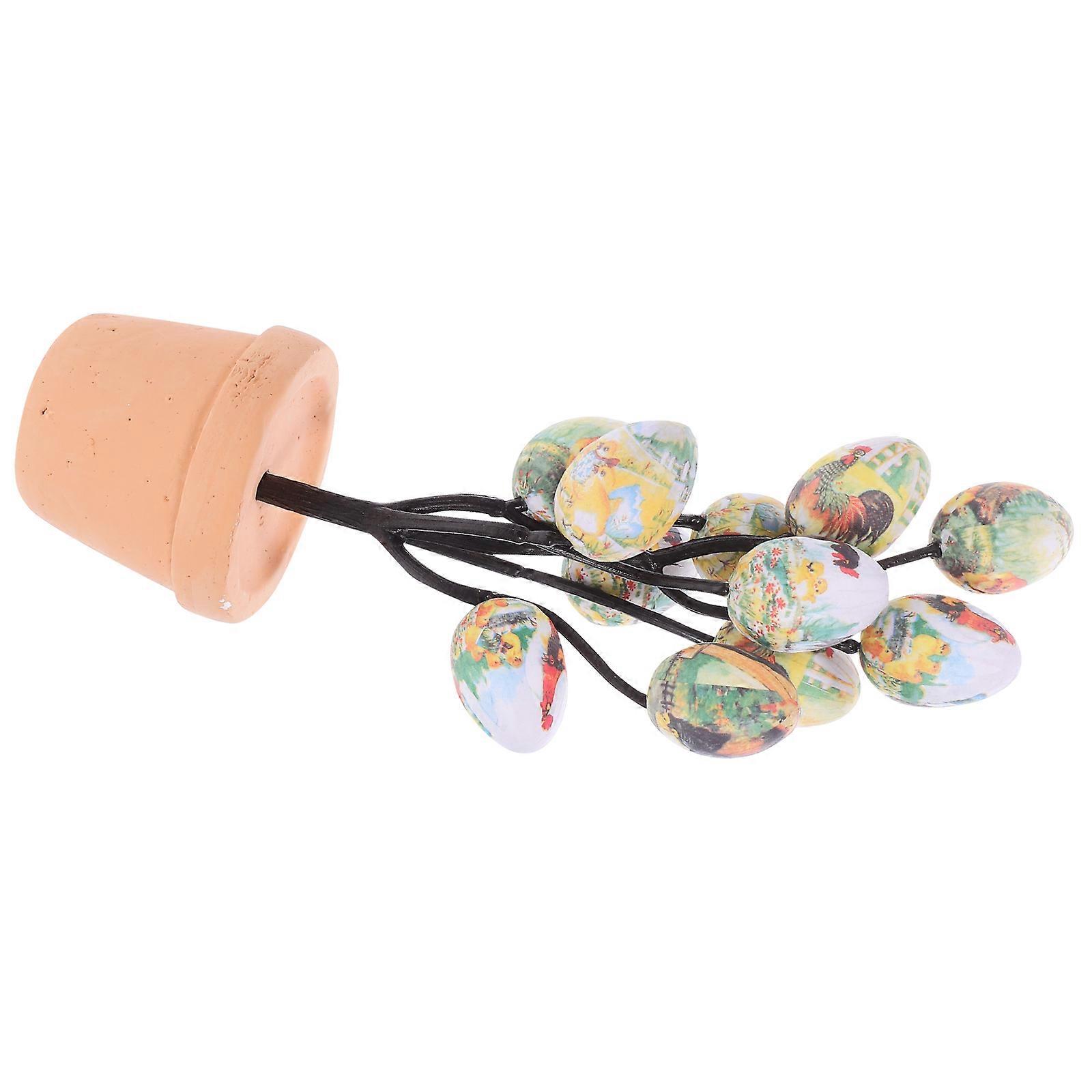 Multi Color Egg Tree Bonsai Decoration 5Pcs Easter Eggs Ideal For Party Decoration And Desktop Decoration Creating A Festive Atmosphere
