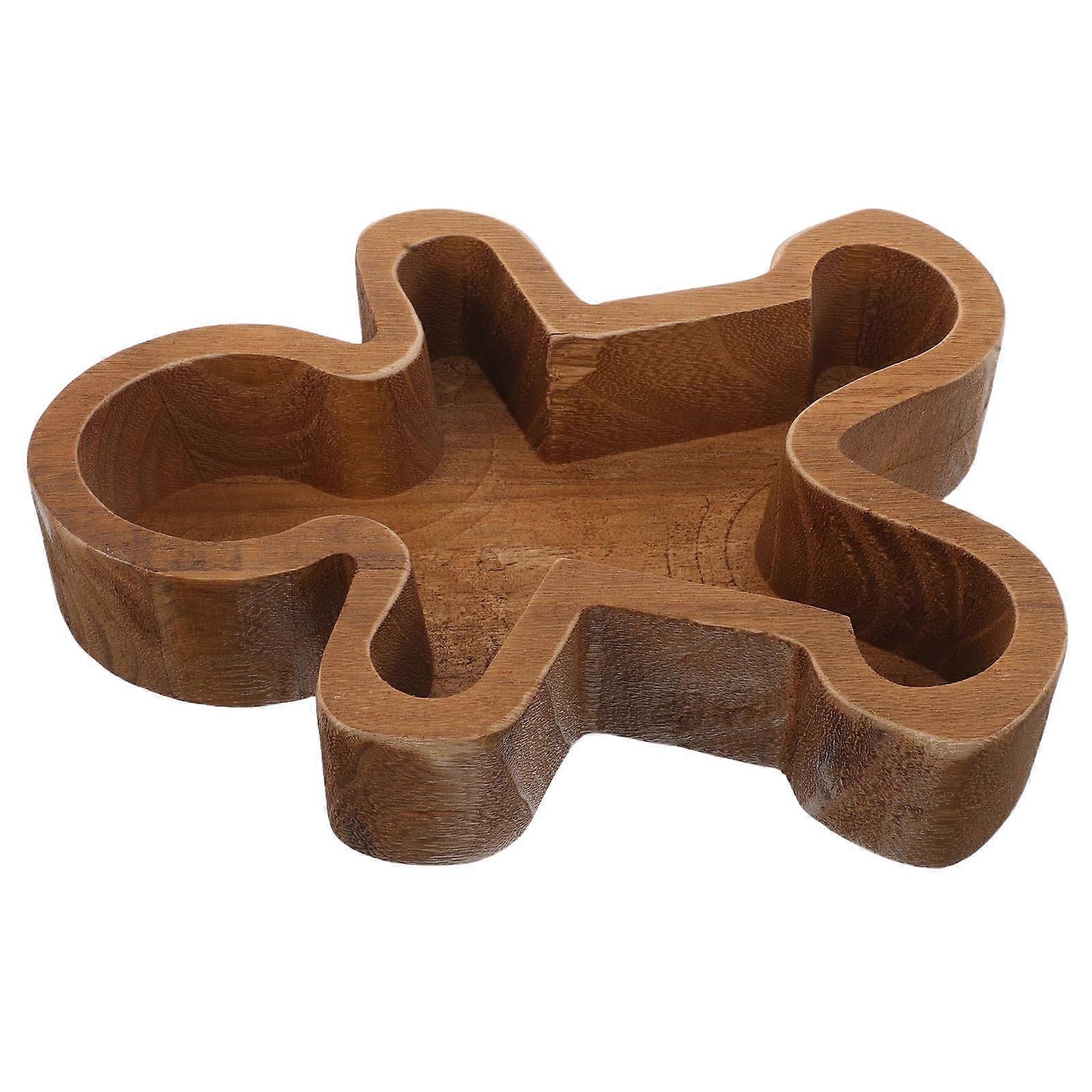 Gingerbread Man Wooden Serving Tray for 3Pcs