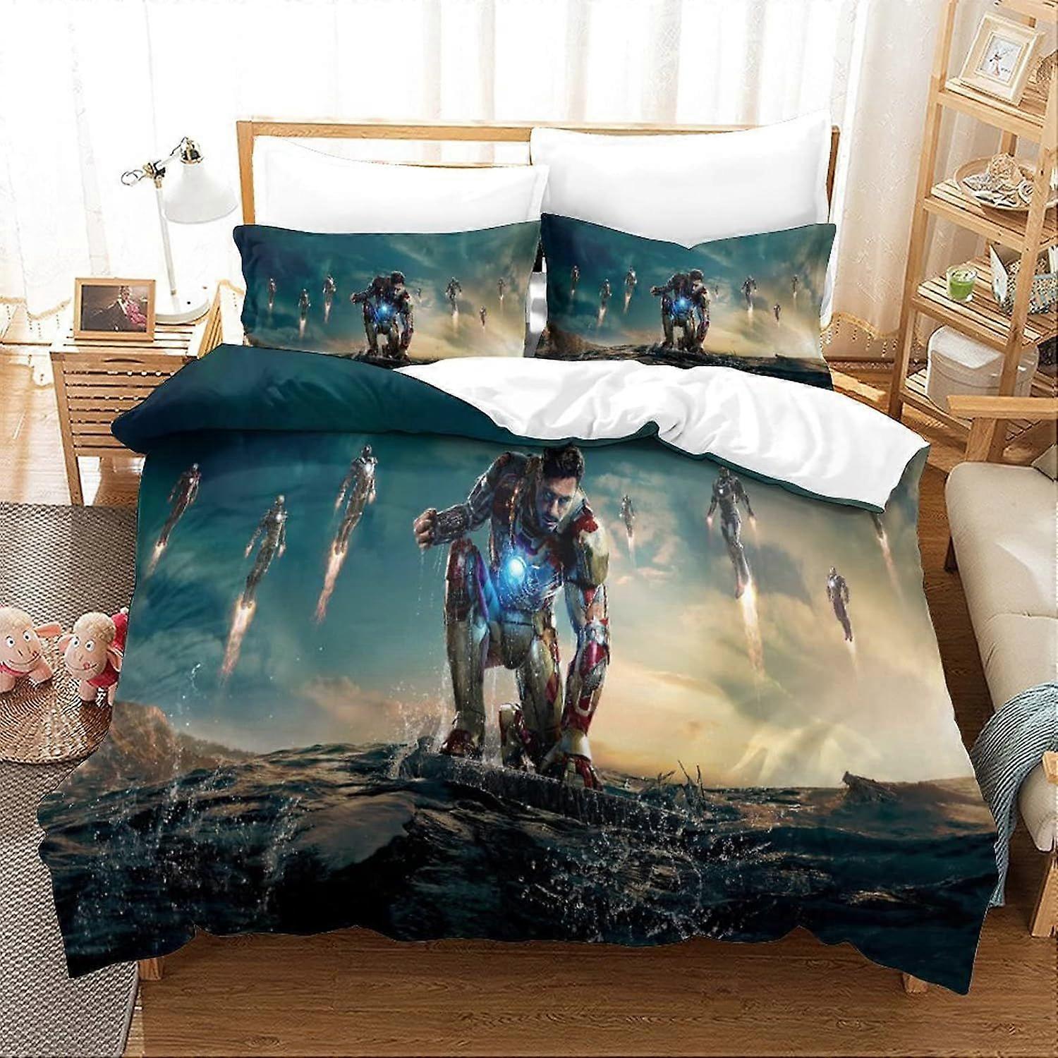 Style288 Iron Man Duvet Cover Super Hero Printed Duvet Cover 140X200CM