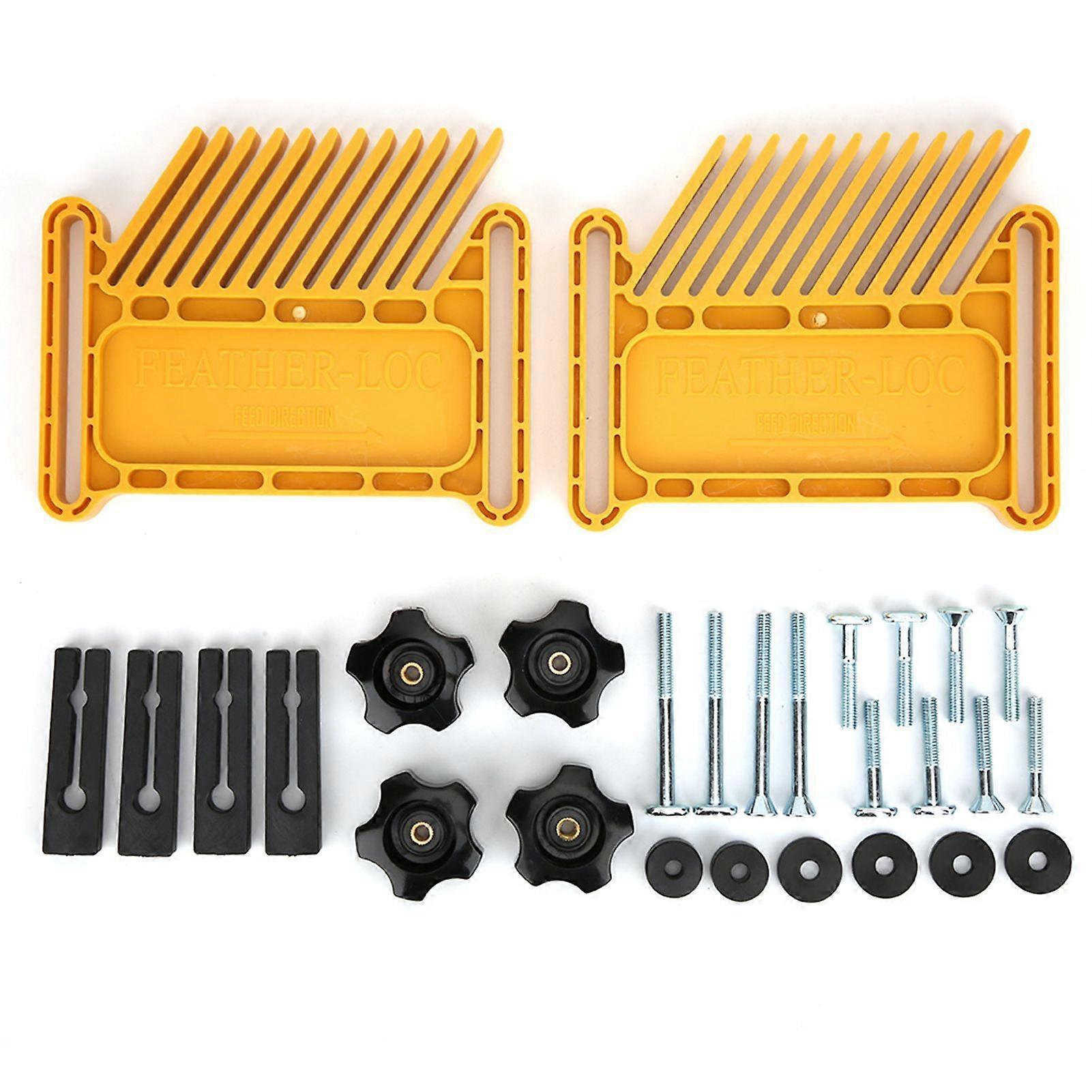 2Pcs Woodworking Feather Board Set Router Tables Saws Yellow Carpentry Aid Hand Tool Kit