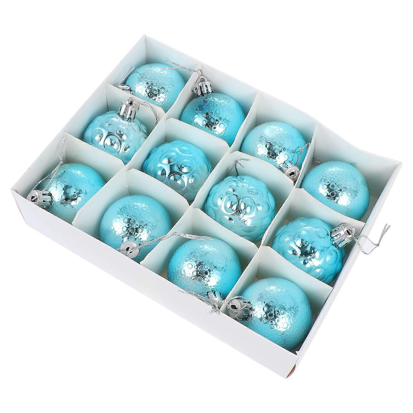 Christmas Decorative Balls Xmas Hanging Pendent for Tree 24Pcs Blue