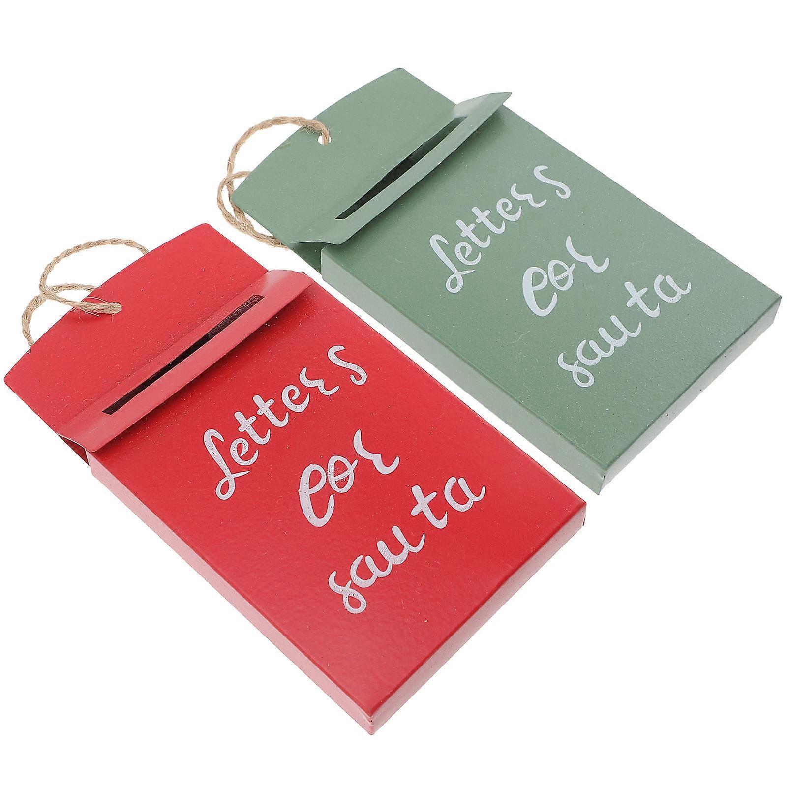 Christmas Style Mailbox Shape Decorative Xmas Hanging Mailbox For Home Decoration 2Pcs