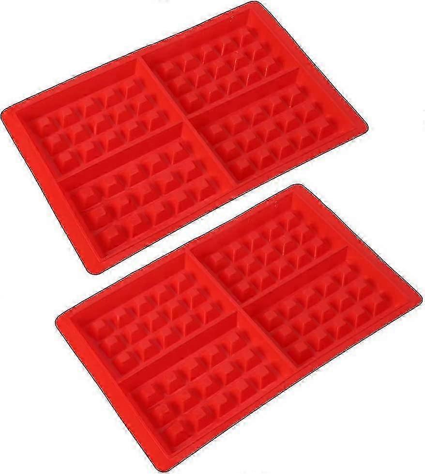 Exquisite 2pcs Form Cake Shape, Waffle Shape Silicone, Cake Shape Ice Cube Bread Shape, 28*18.4*1.5cm