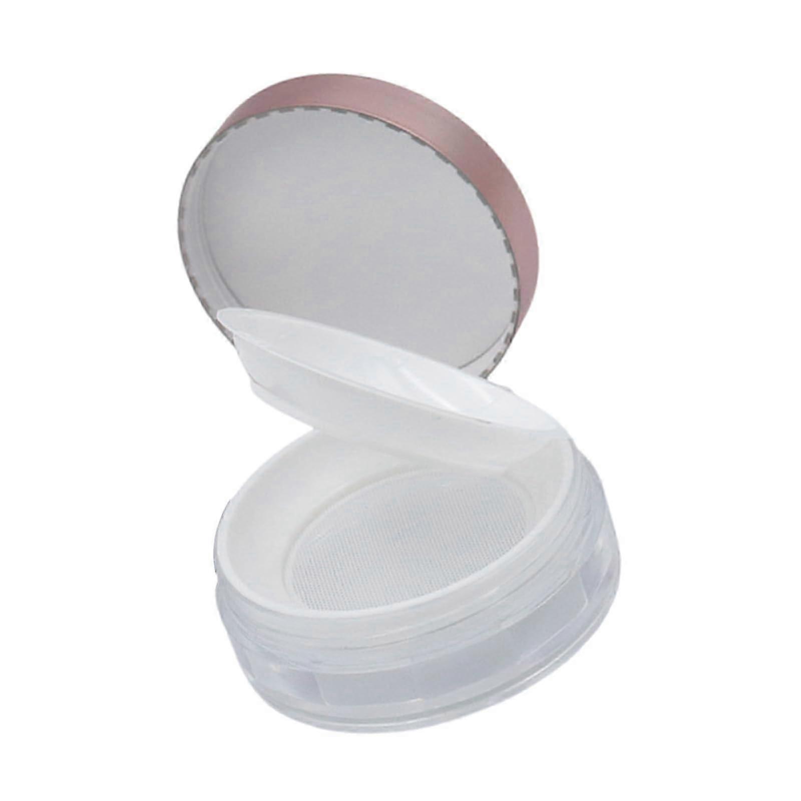 travel makeup powder case with elasticated net sifter