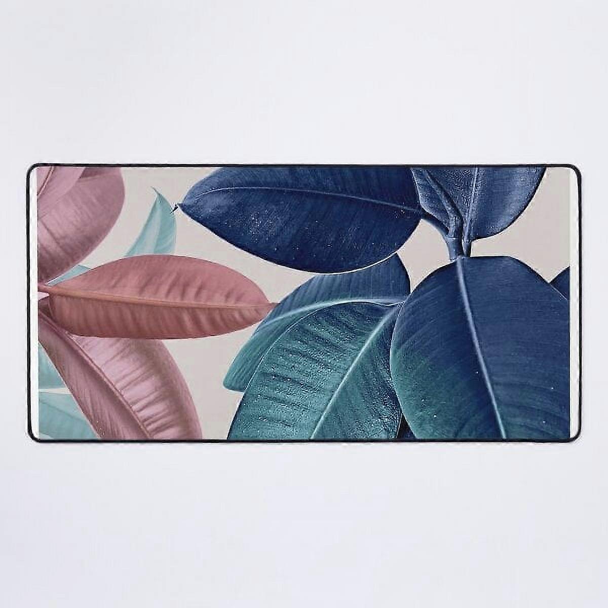 A NEW blush & blue leaves Desk Mat
