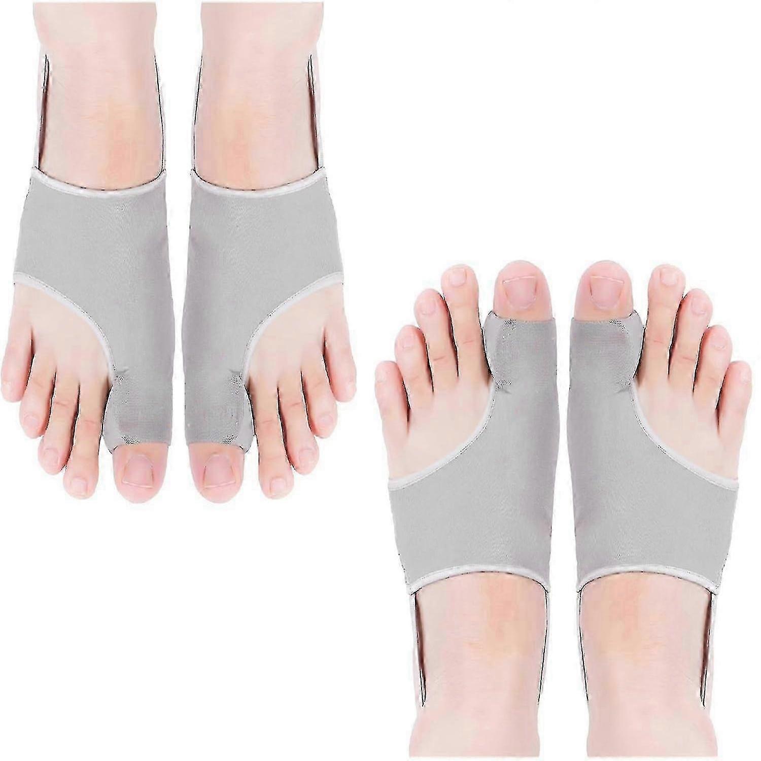 HYGGEAR Hallux Valgus Corrector Adjustable Toe Separator Corrector with Silicone Pads for Big Toe Bunion (Grey x 2 Pairs) 2025